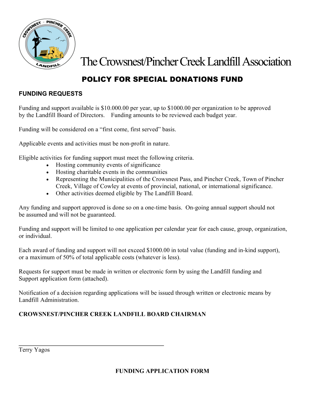 The Crowsnest/Pincher Creek Landfill Association