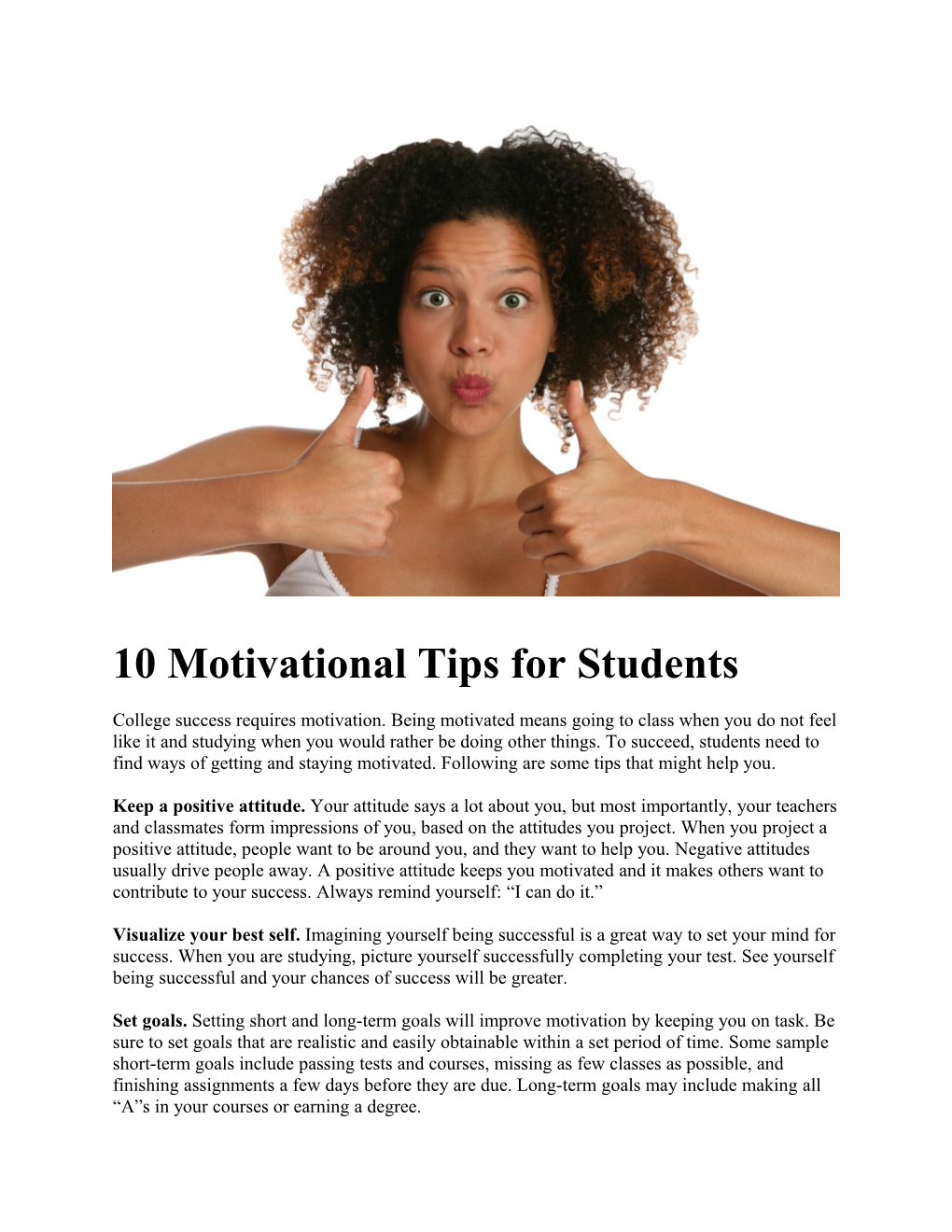 10 Motivational Tips for Students