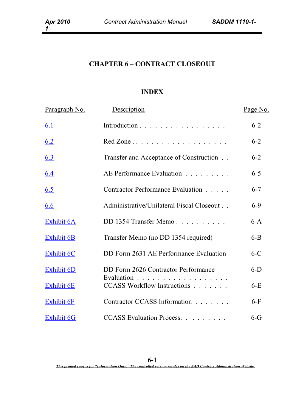 Chapter 6 - Contract Closeout