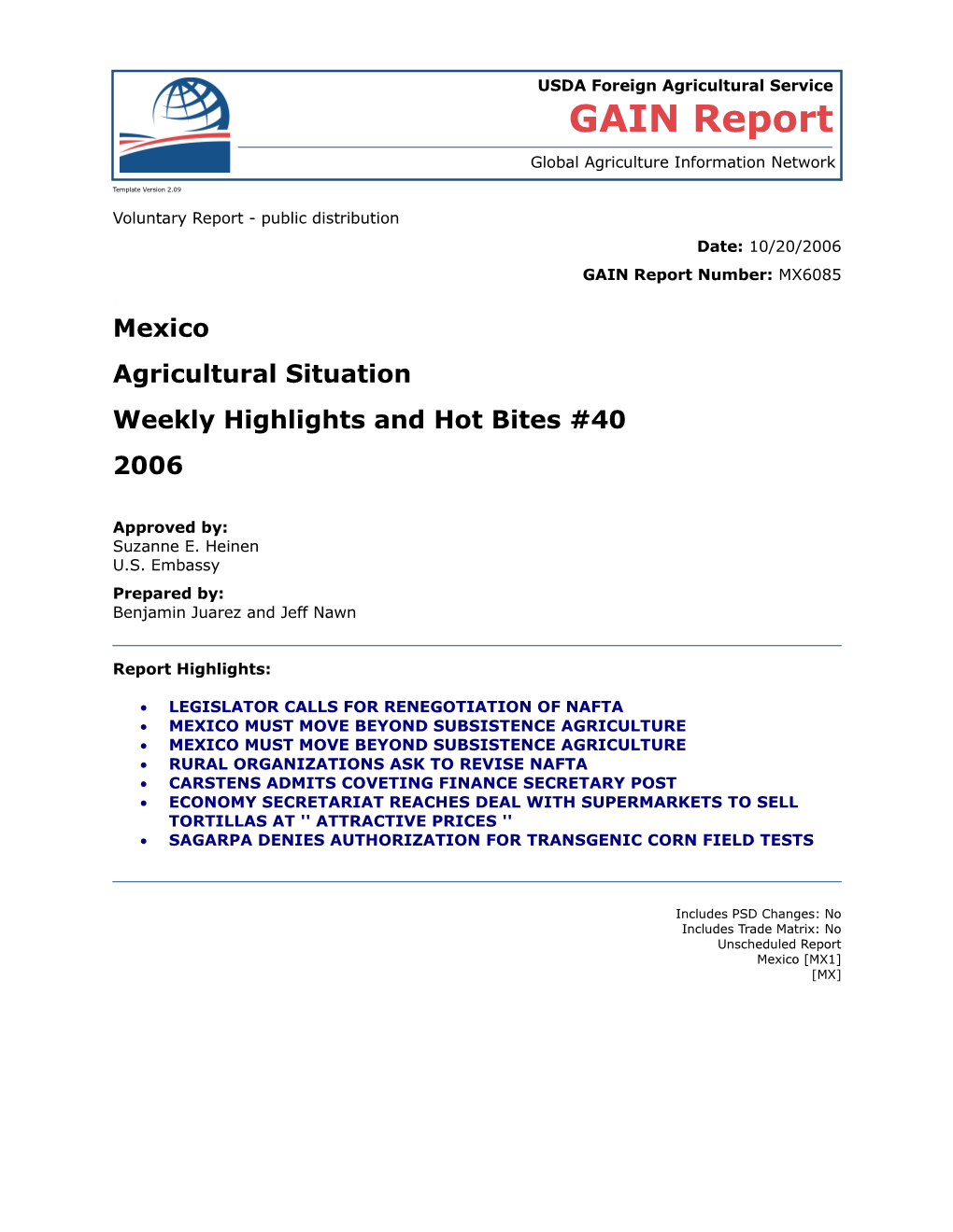 Voluntary Report - Public Distribution s26