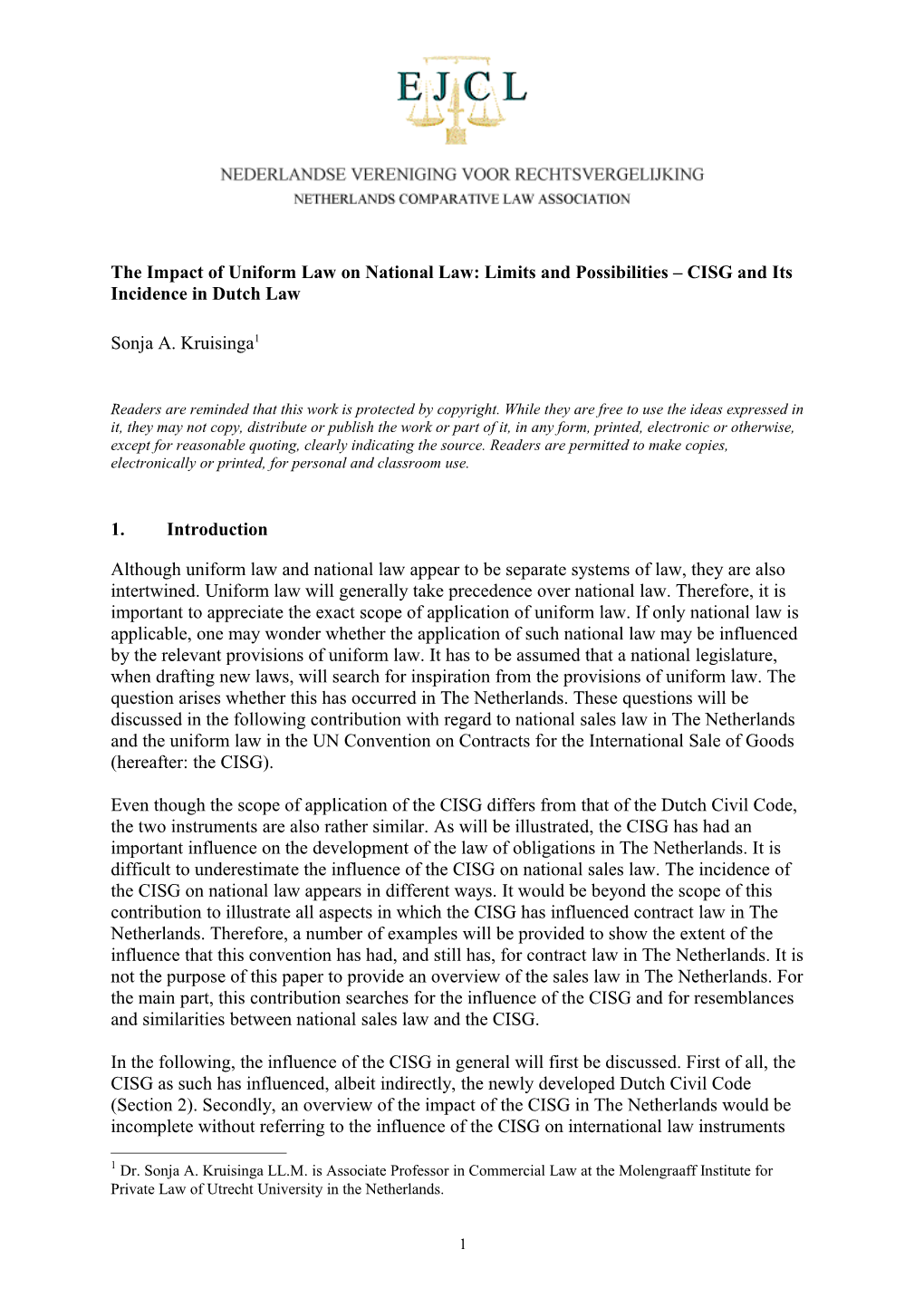 Electronic Journal of Comparative Law , Vol. 13.2 (May 2009)