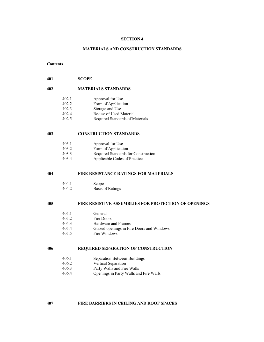 Materials and Construction Standards