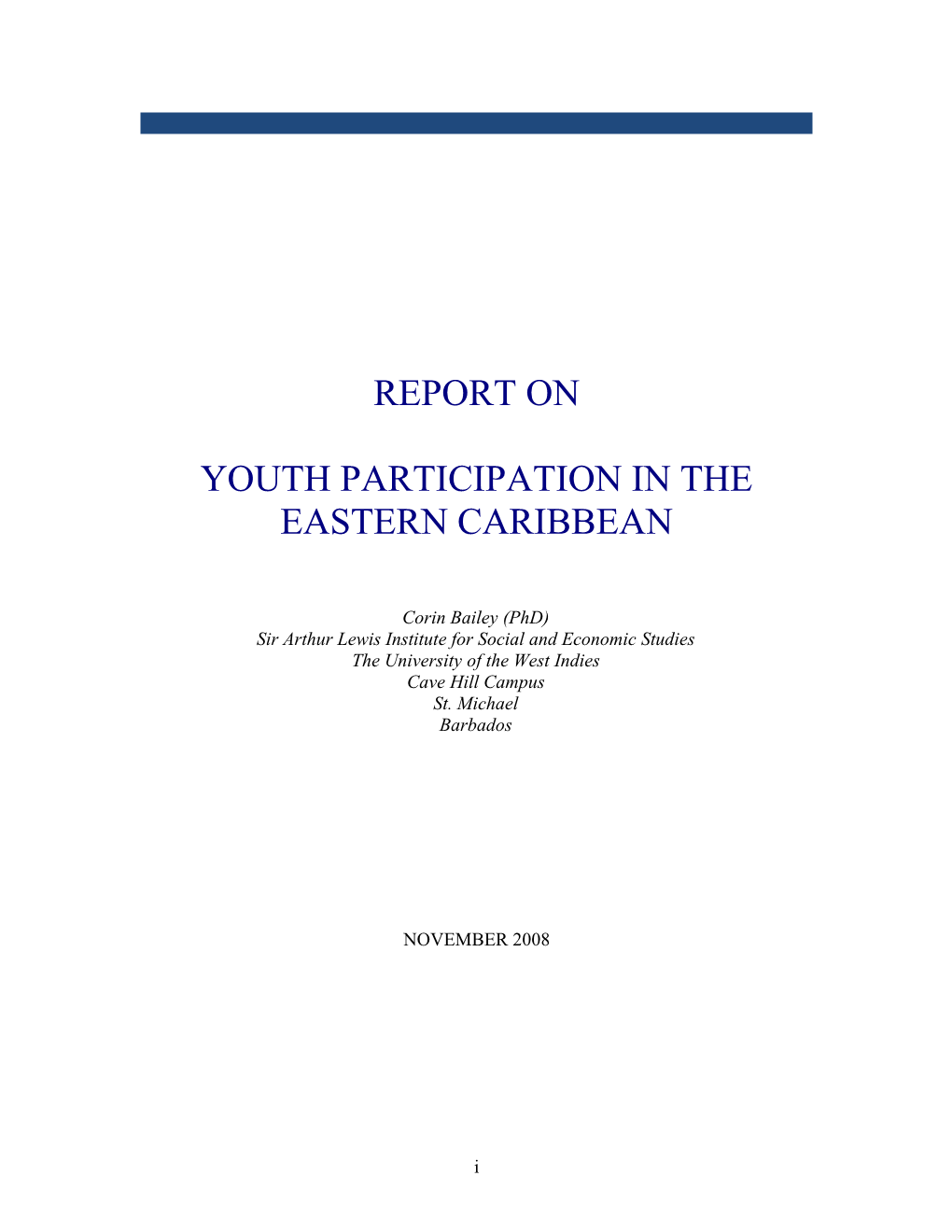 Youth Participation in the Eastern Caribbean