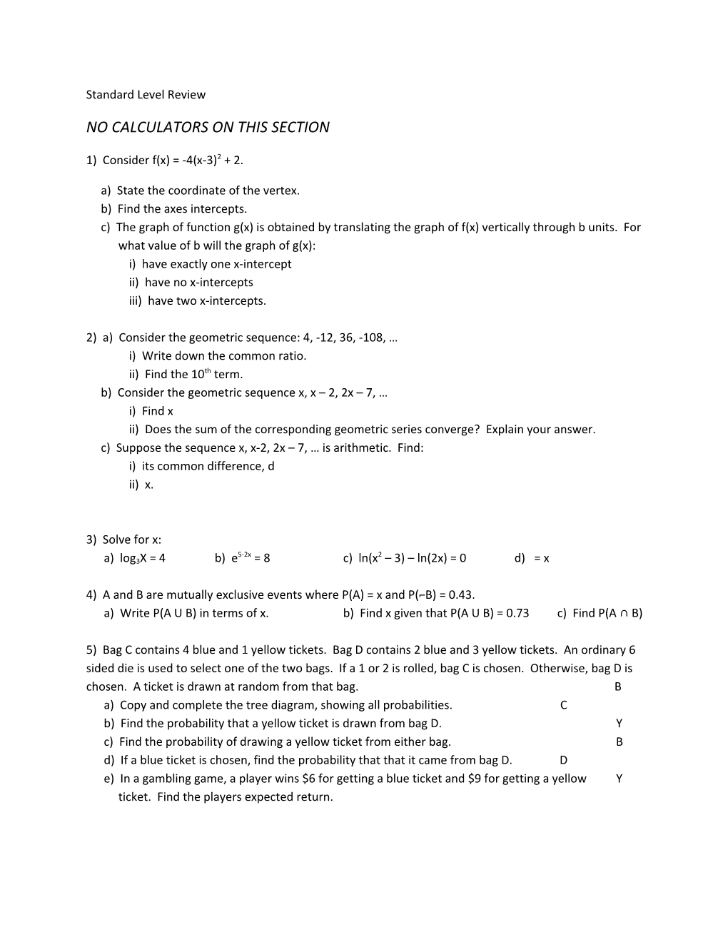 Standard Level Review