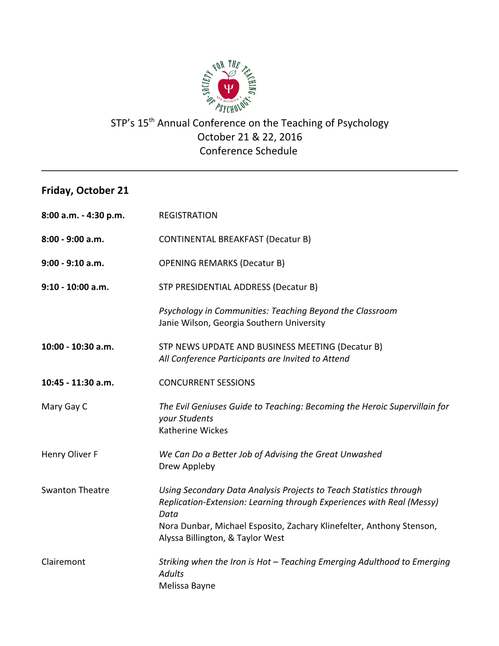 Eastern Conference on the Teaching of Psychology