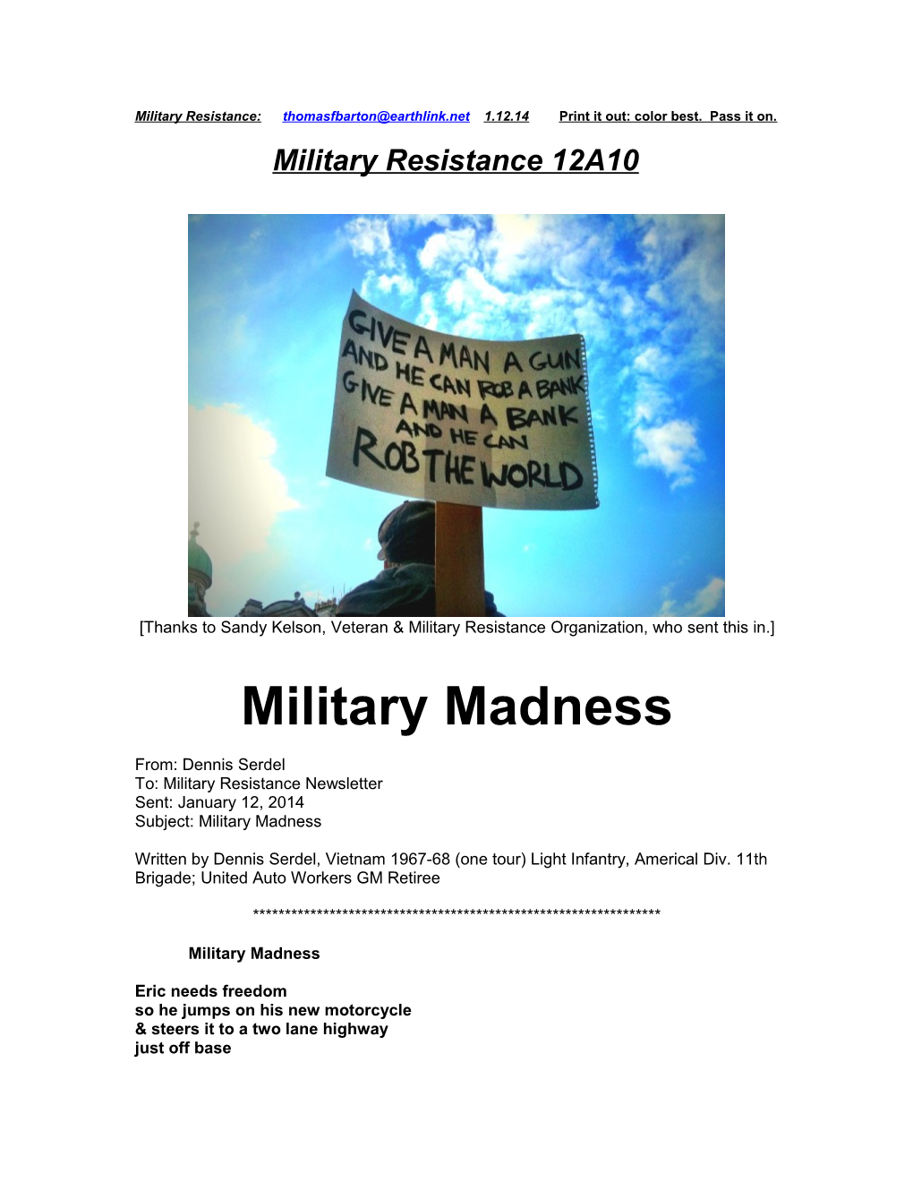 Military Resistance 12A10