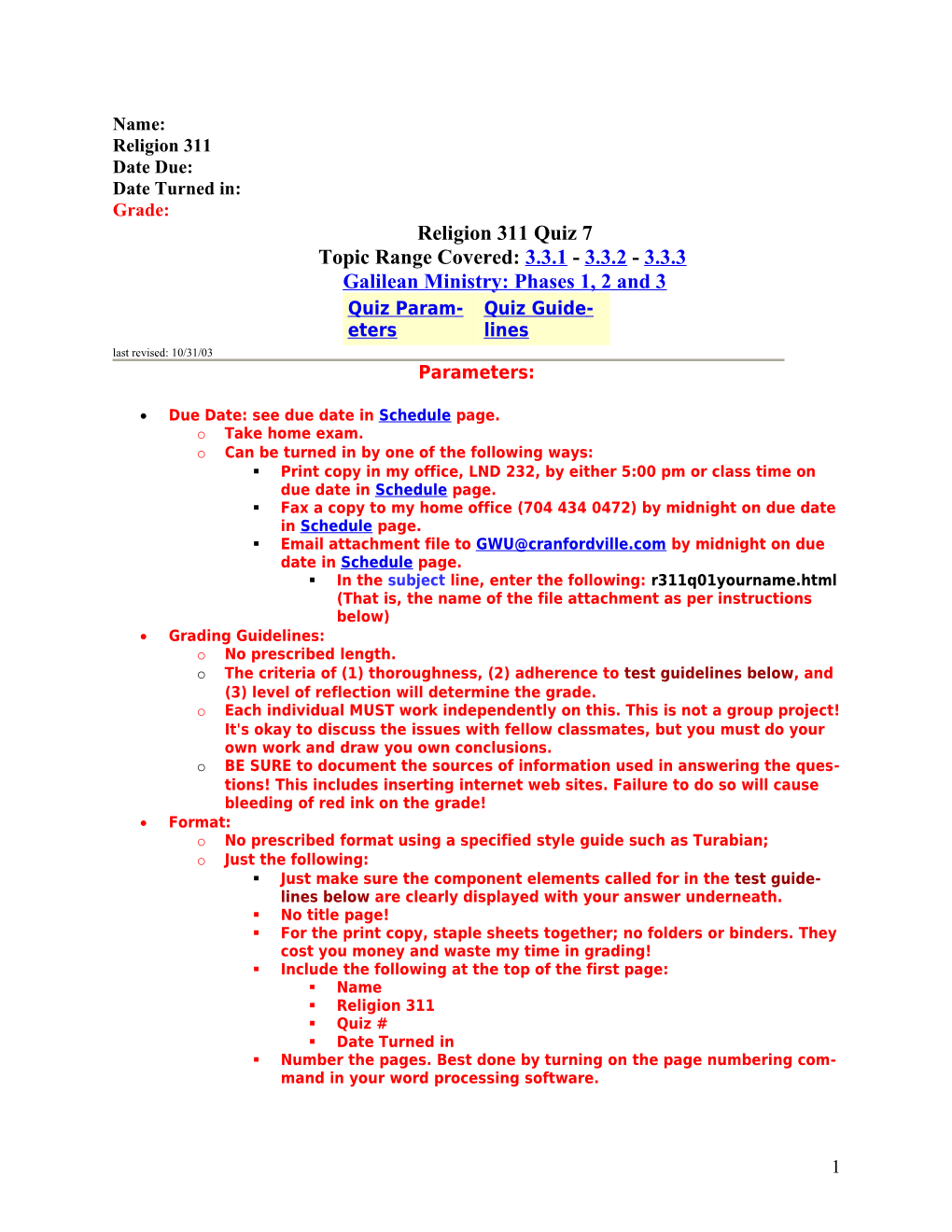 Due Date: See Due Date in Schedule Page