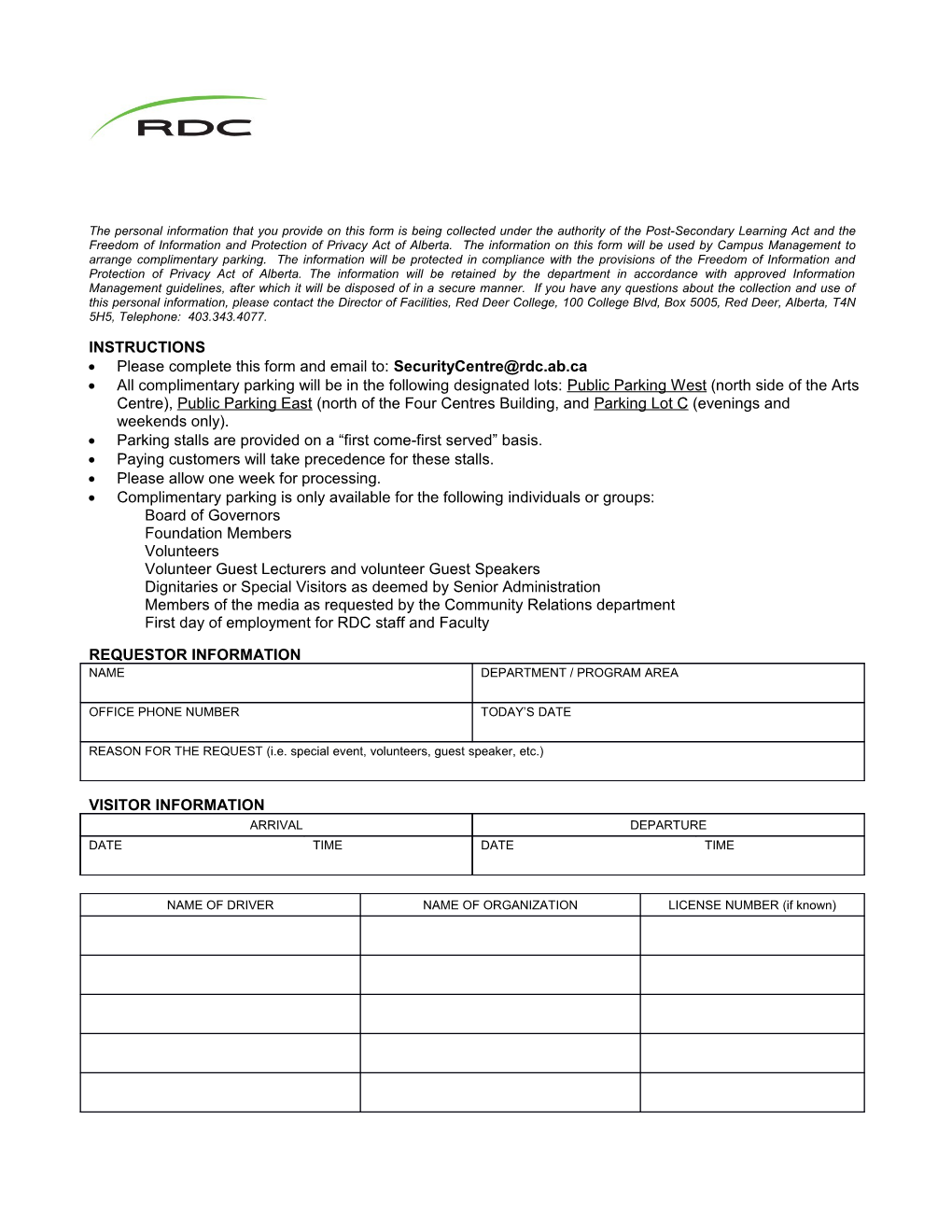 The Personal Informationthat You Provide on This Form Is Being Collected Under the Authority