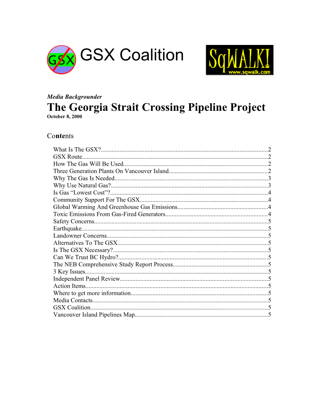 The Georgiastrait Crossing Pipeline Project