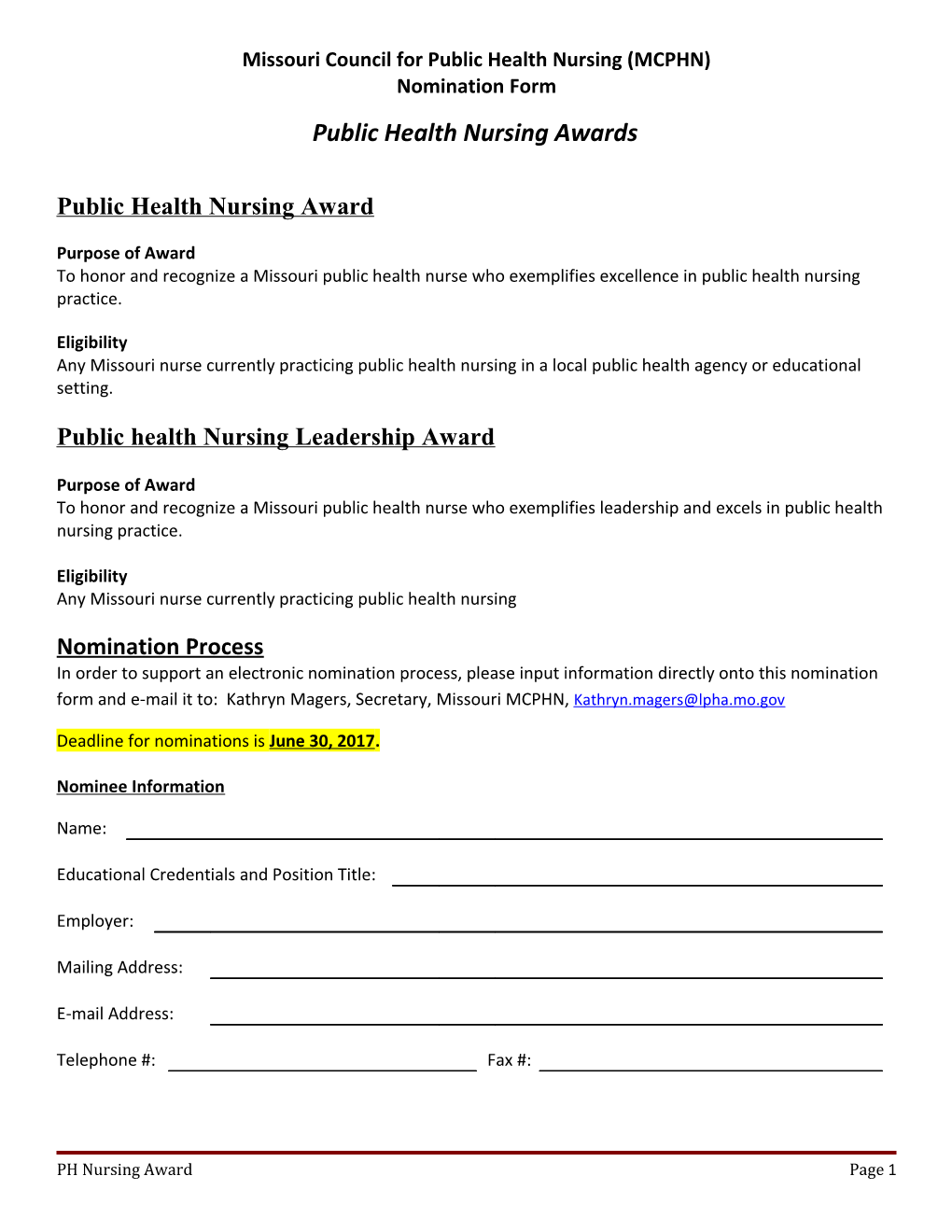 Missouri Council for Public Health Nursing (MCPHN)