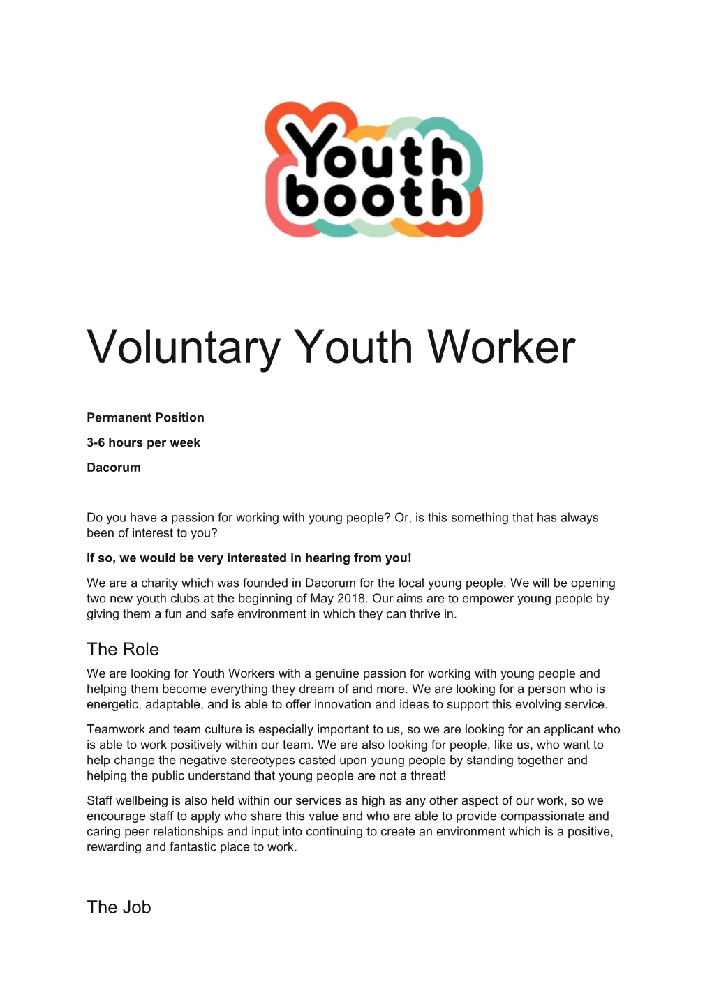 Voluntary Youth Worker