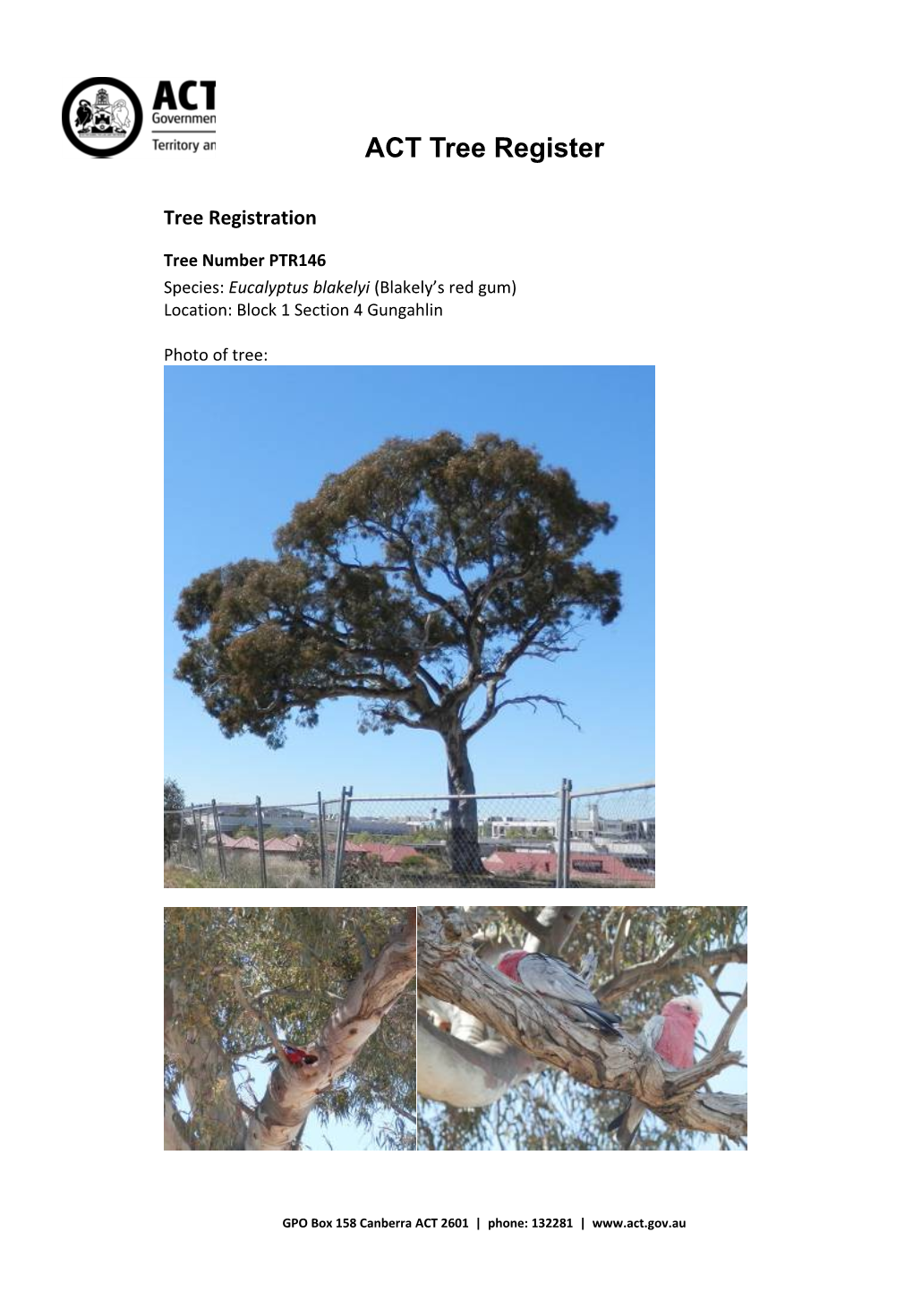 ACT Tree Register PTR146