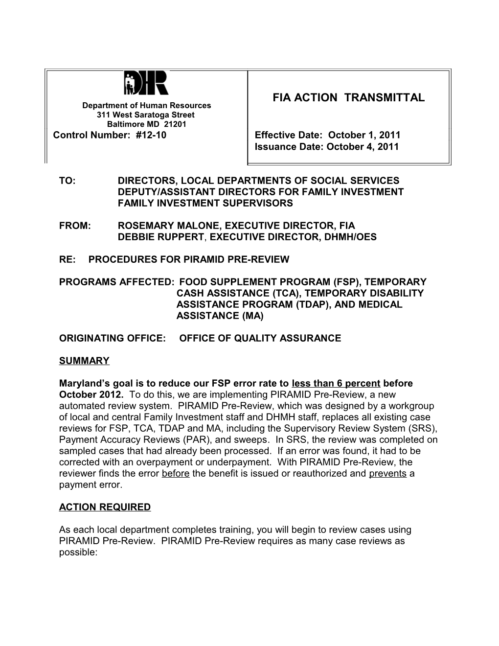 The Benefit Issuance Schedules for Temporary Cash Assistance and for Food Stamps During