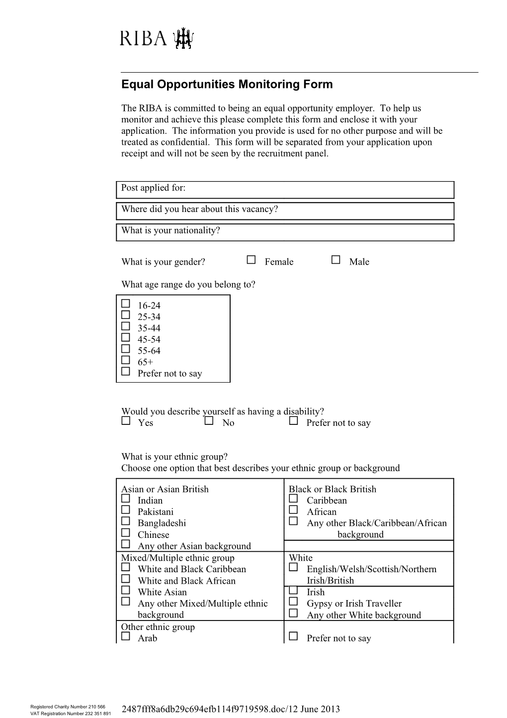 Equal Opportunities Monitoring Form s7