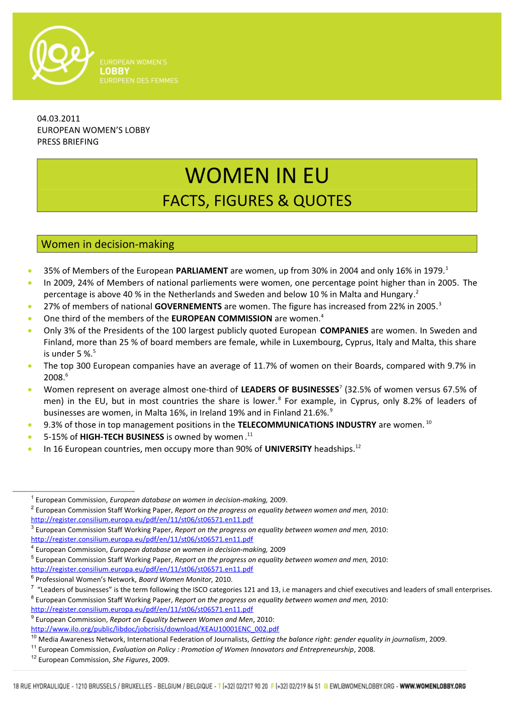 European Women S Lobby