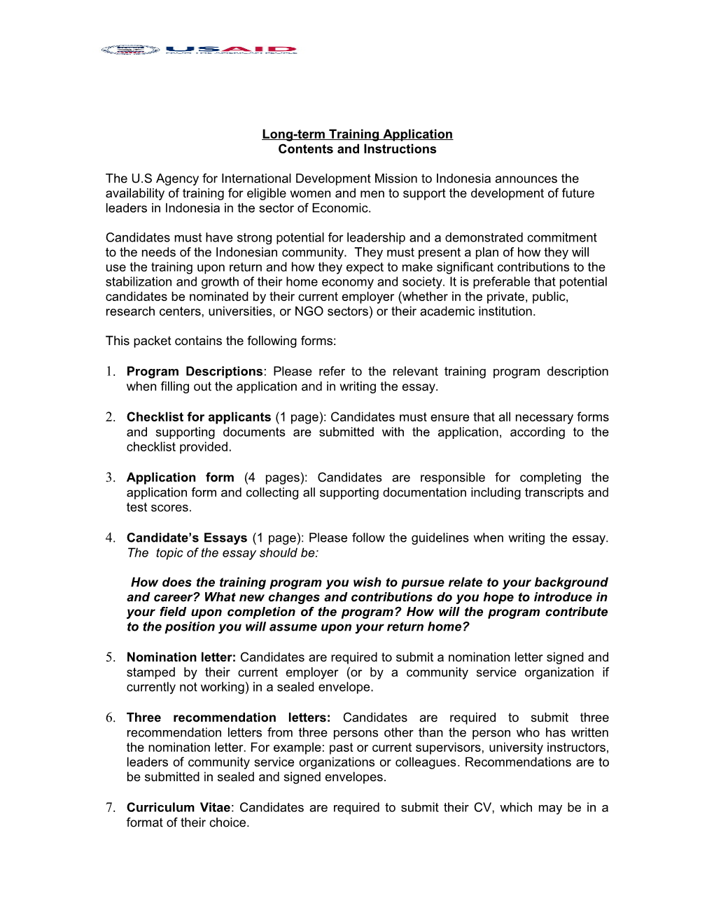 Long-Term Trainingapplication