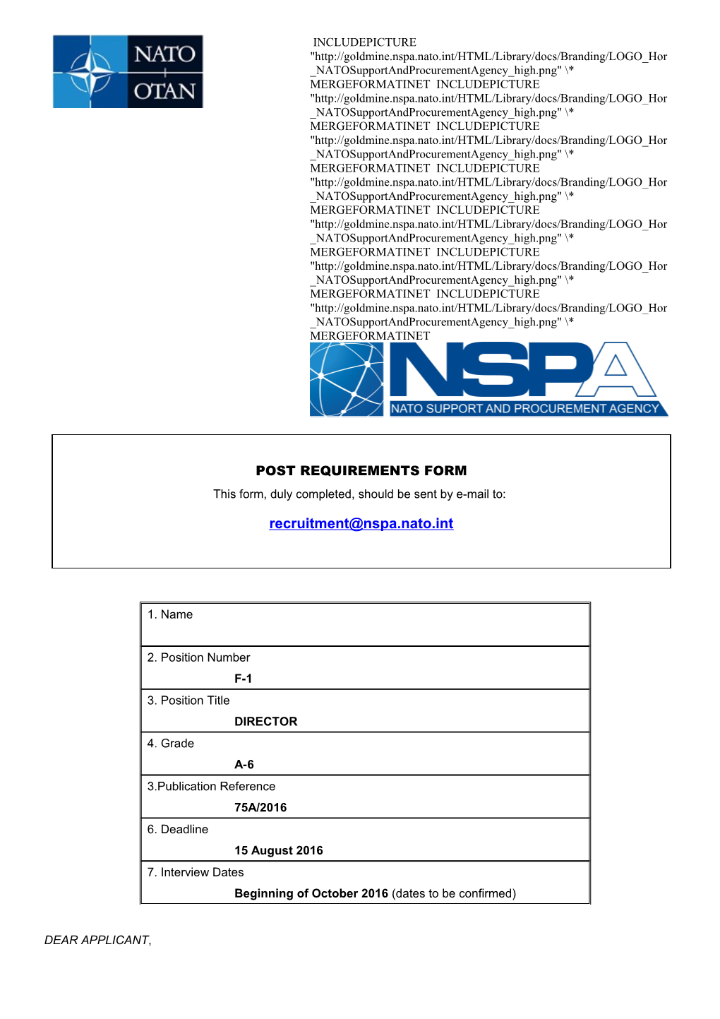 Post Requirements Form s1