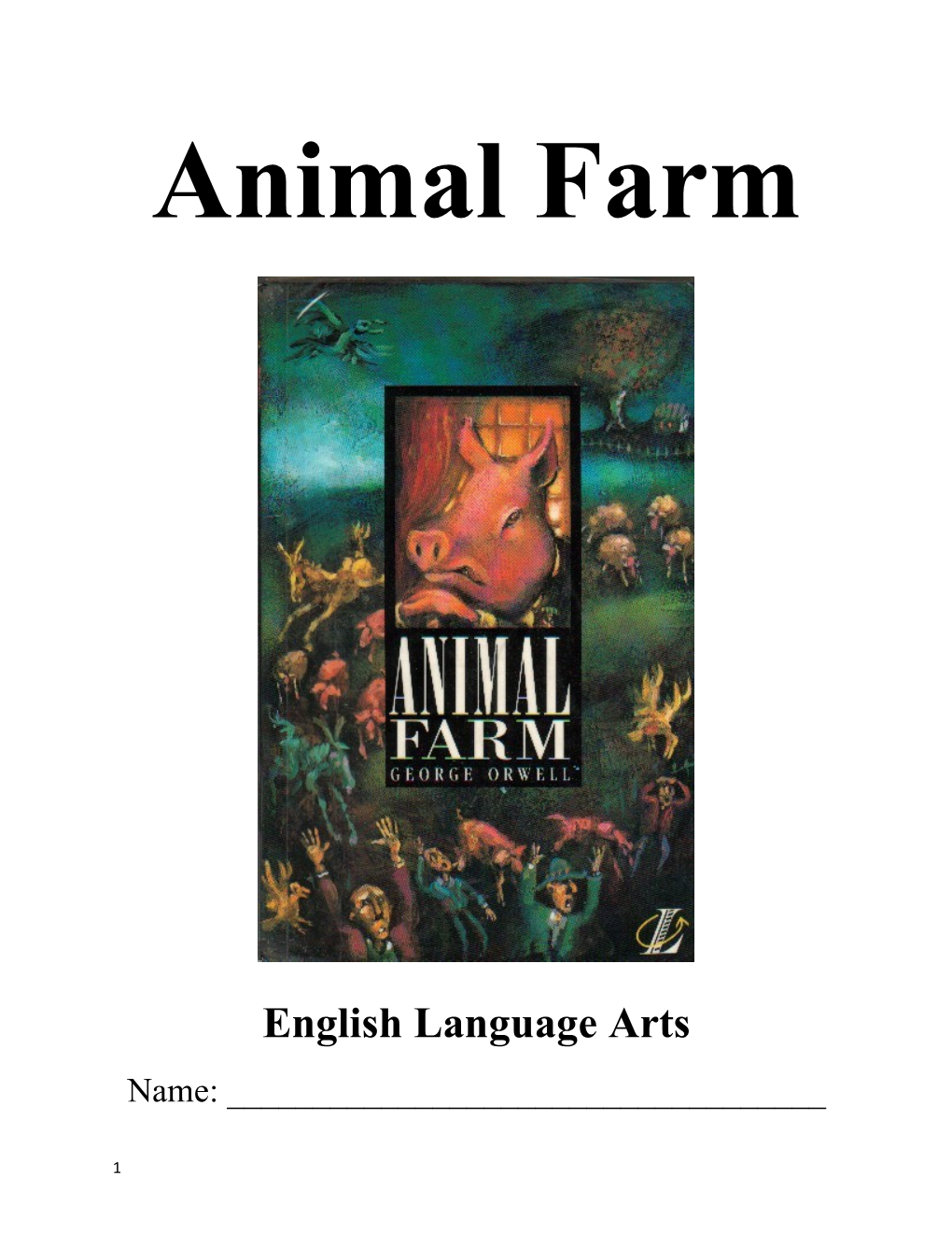 Animal Farm Reading Schedule