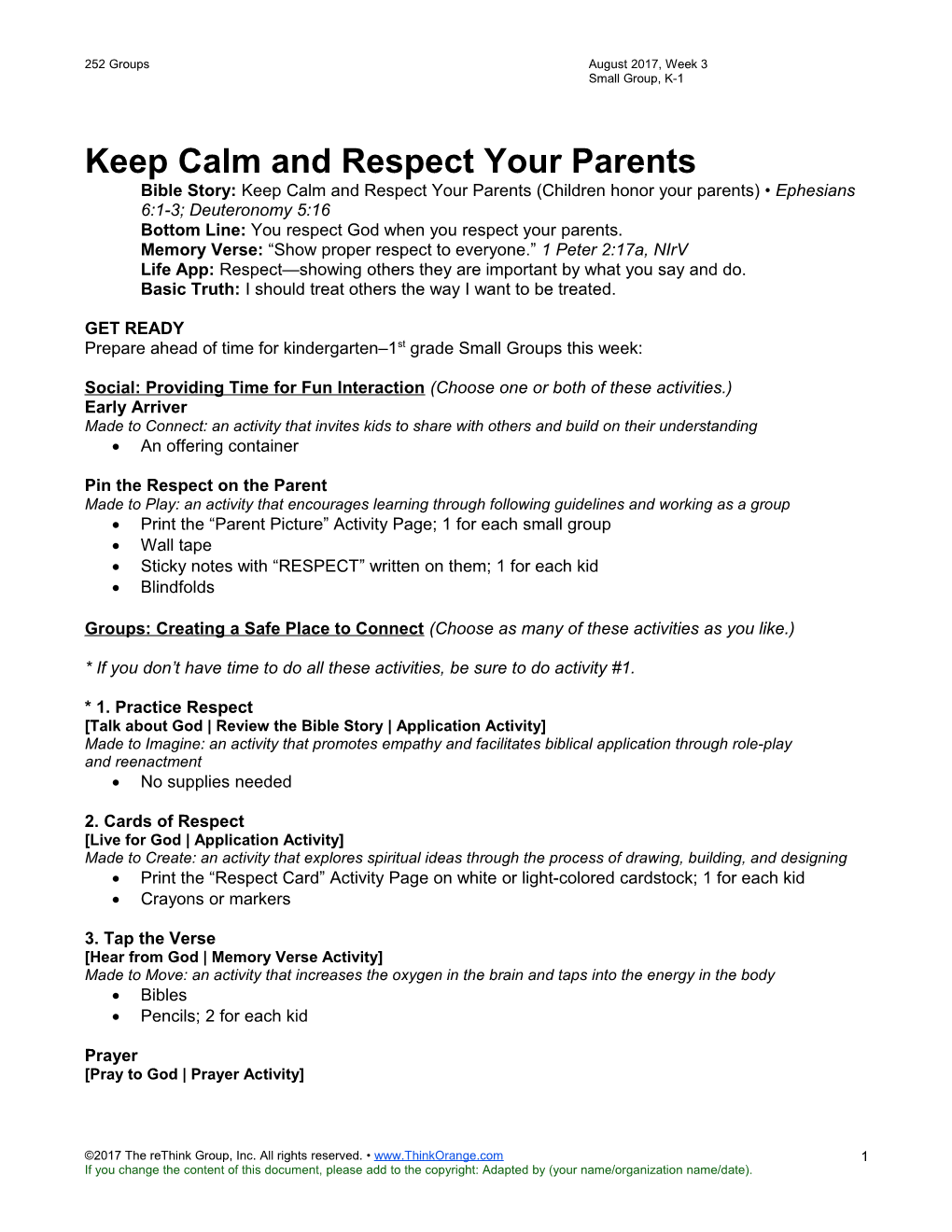 Keep Calm and Respect Your Parents