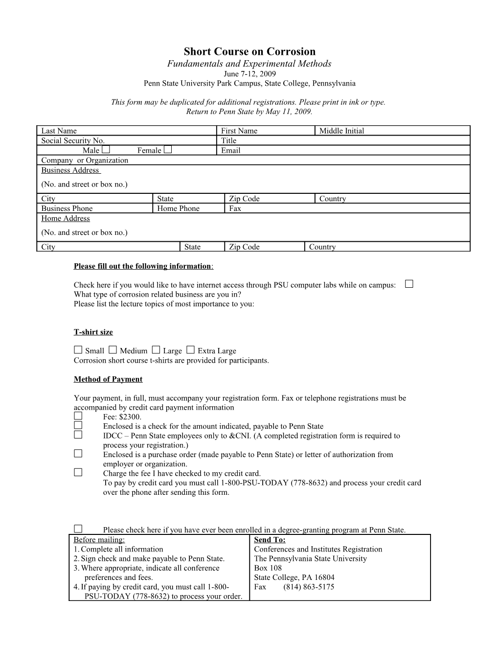 Short Course on Corrosion