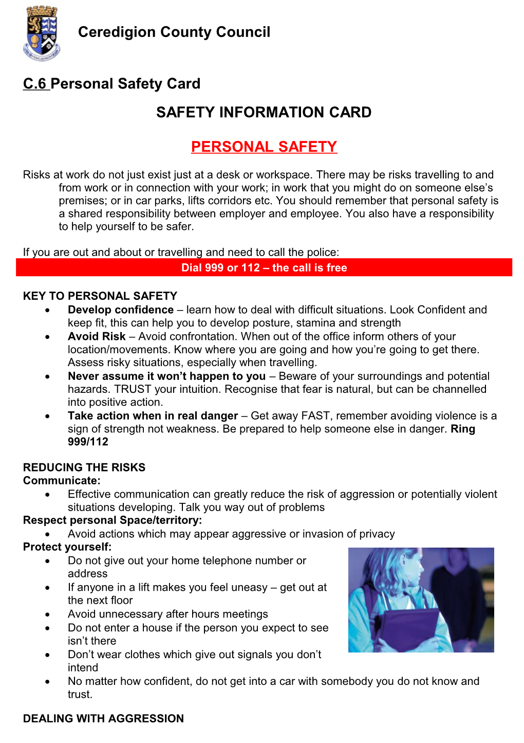 C.6Personal Safety Card