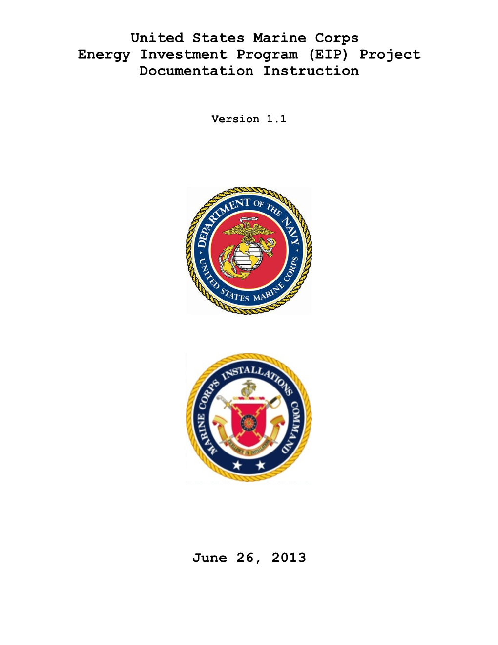 United States Marine Corps EIP Project Documentation Instruction