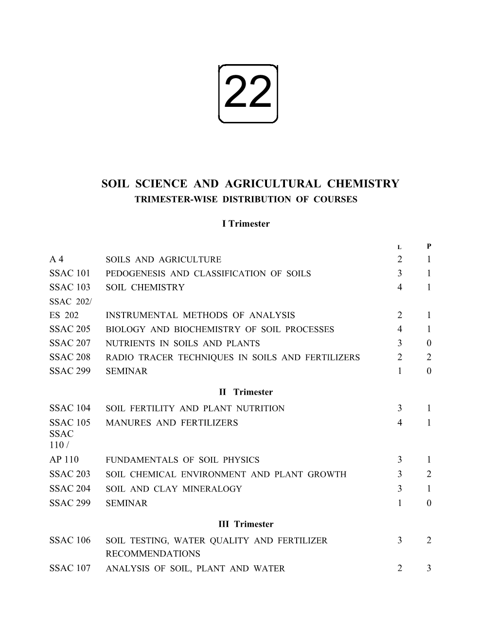 Soil Science and Agricultural Chemistry