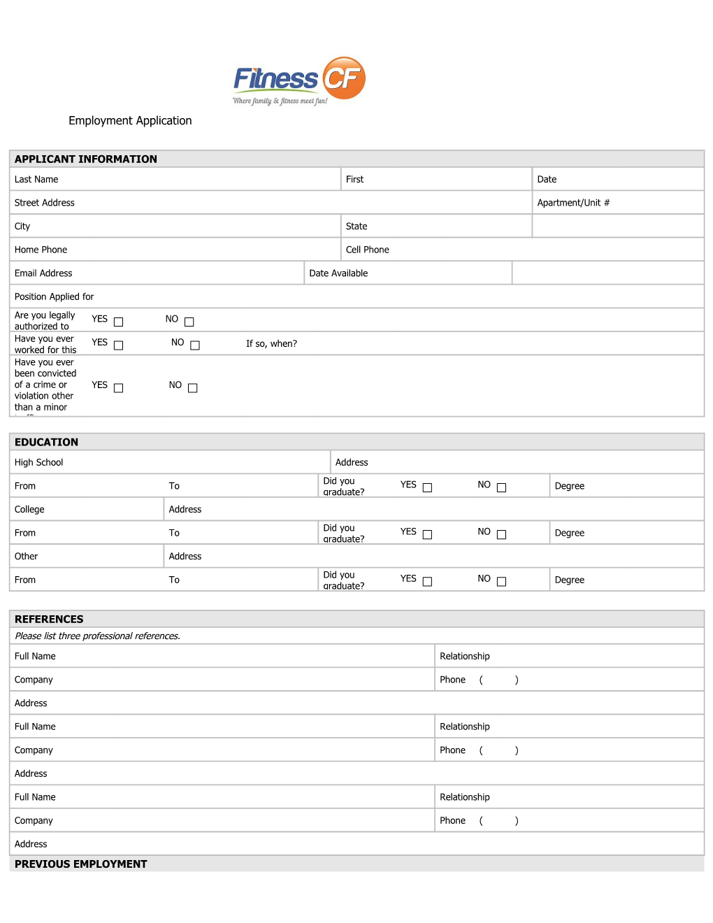 Employment Application s8