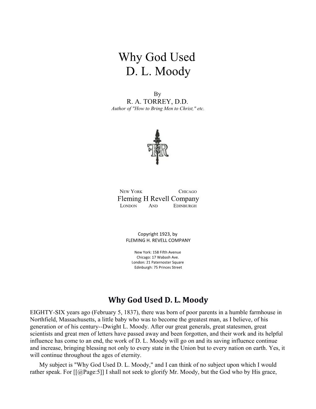 Why God Used D. L. Moody