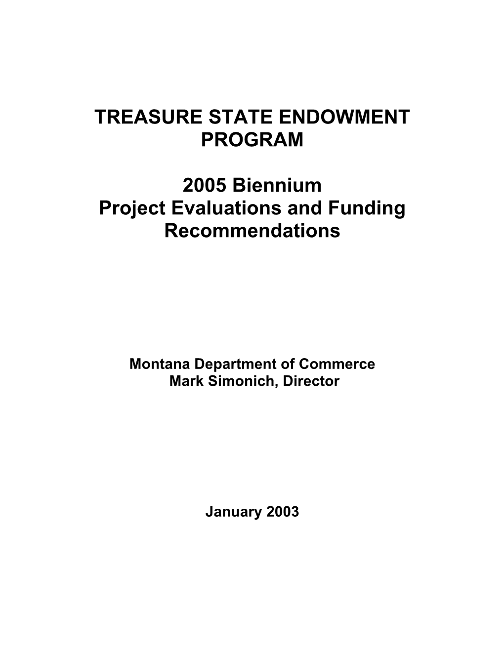 Treasure State Endowment Program