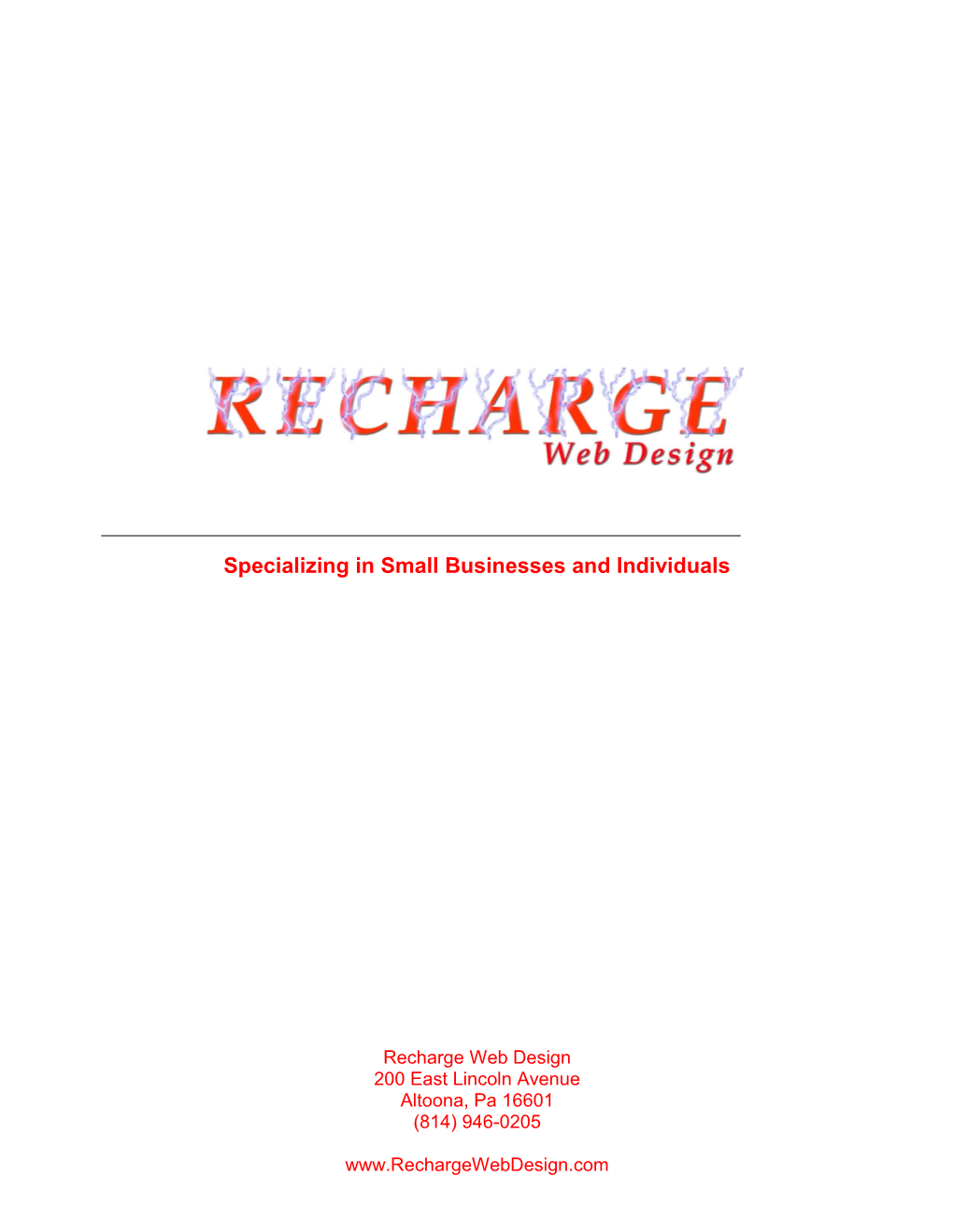 Recharge Web Design Information Packet V.9