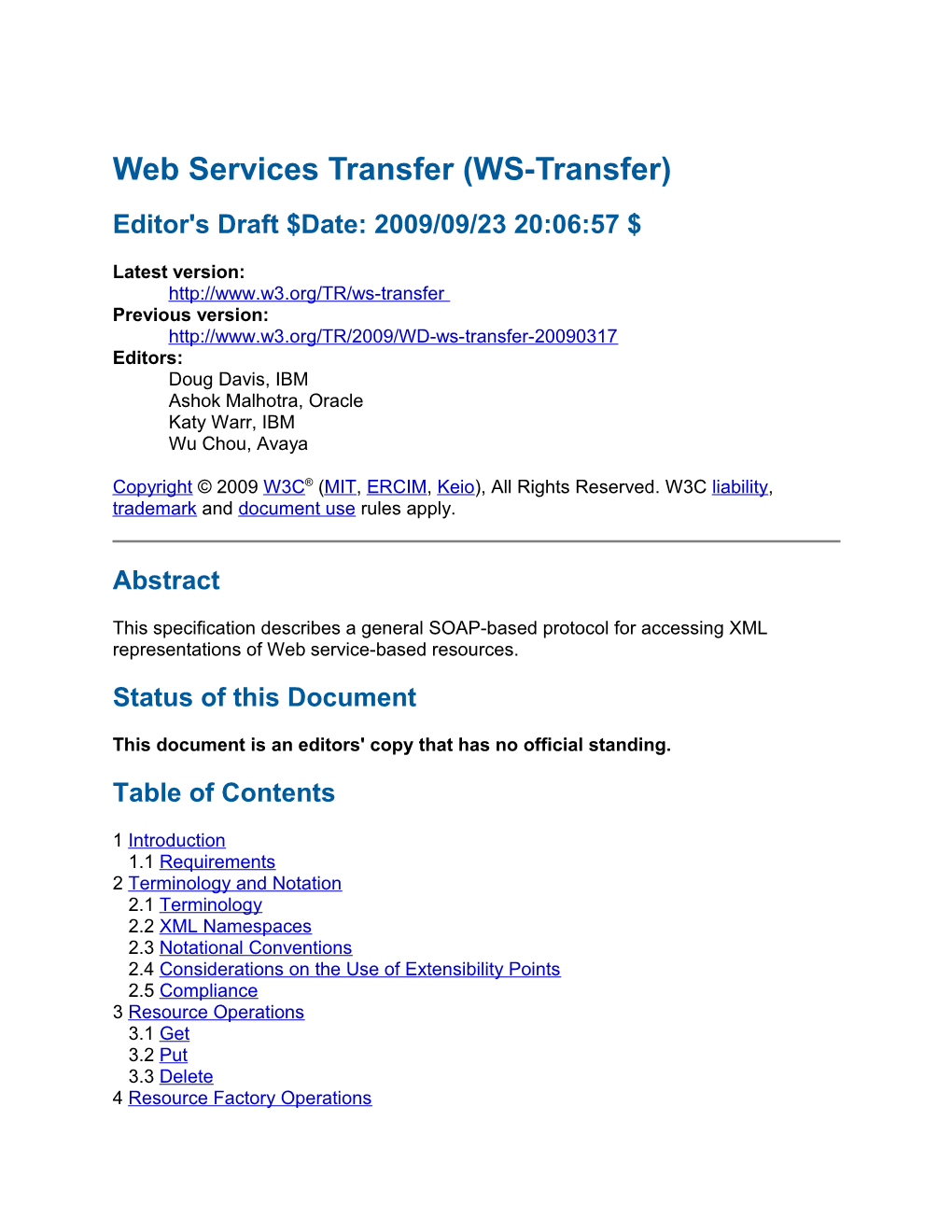 Web Services Transfer (WS-Transfer)
