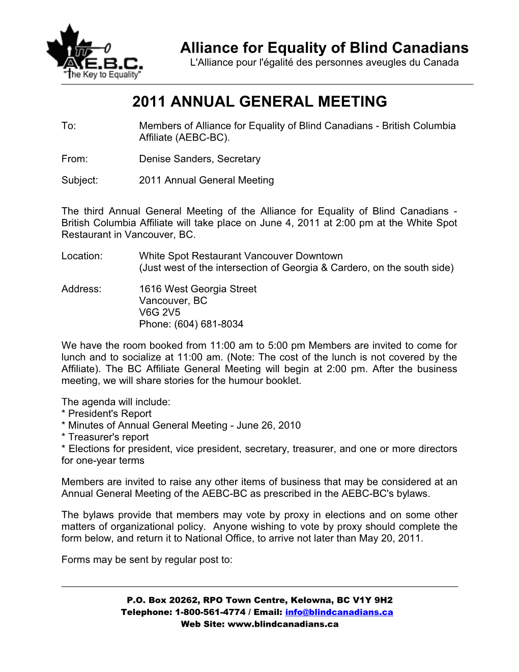 2011 Annual General Meeting