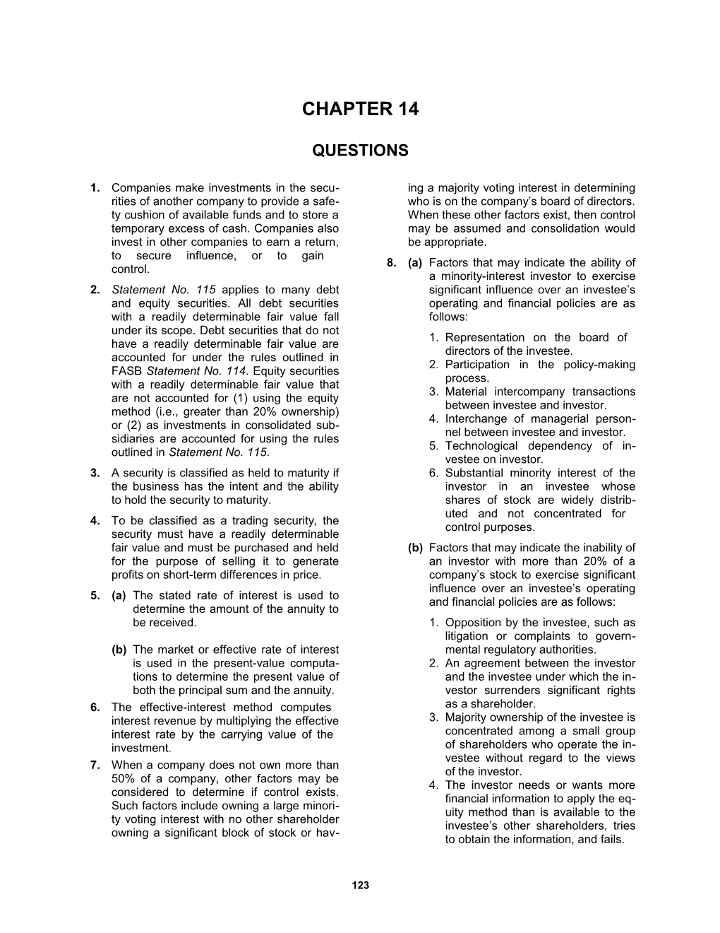 1.	the Four Major Activities Associated with Investments in Debt and Equity Securities