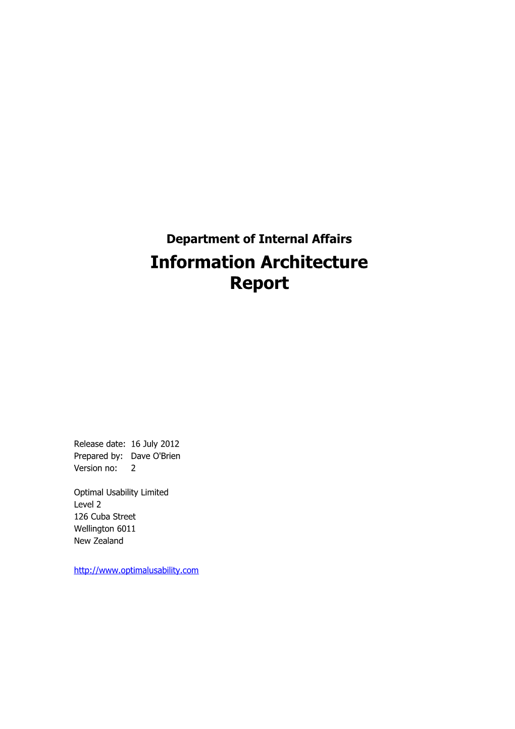 Optimal Usability: Information Architecture Report Page 6