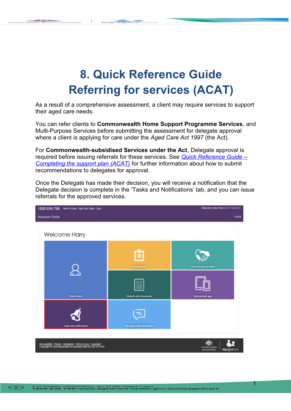 Quick Reference Guide Referring for Services (ACAT)