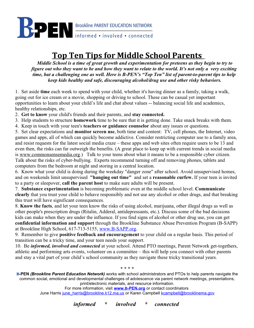 9Th Grade Parent Tip Sheet