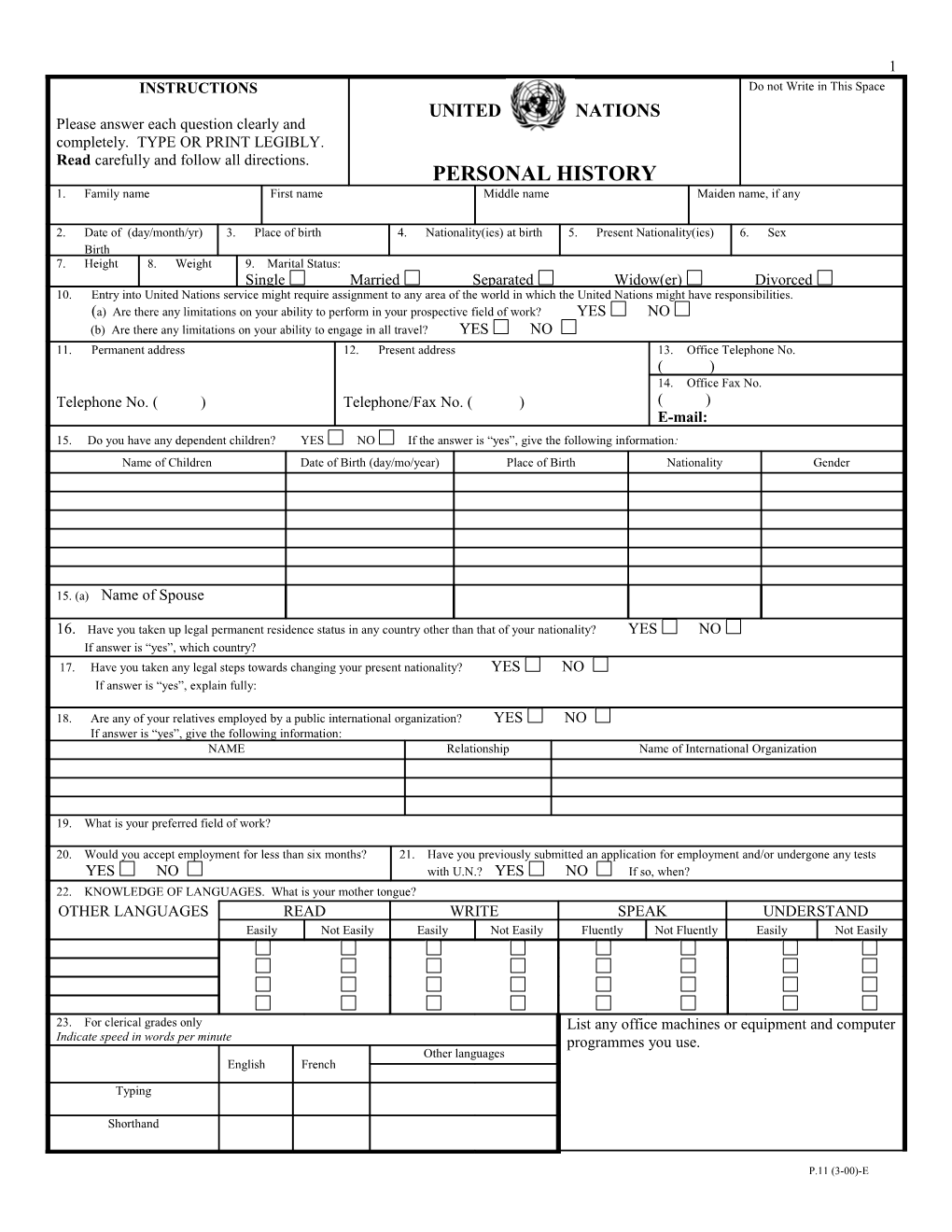 Personal History (P11 Form) s4