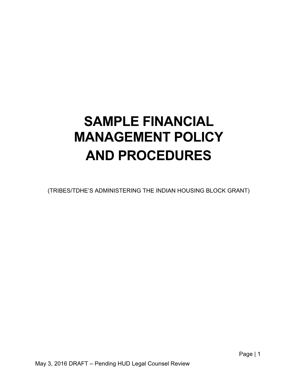 Sample Financial Management Policy