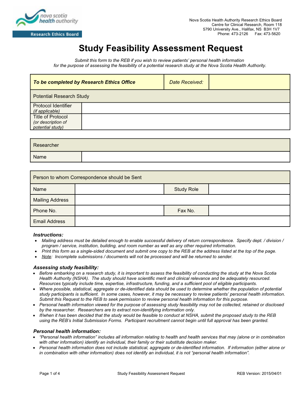 Category a Ethics Approval Submission Form (EASF)