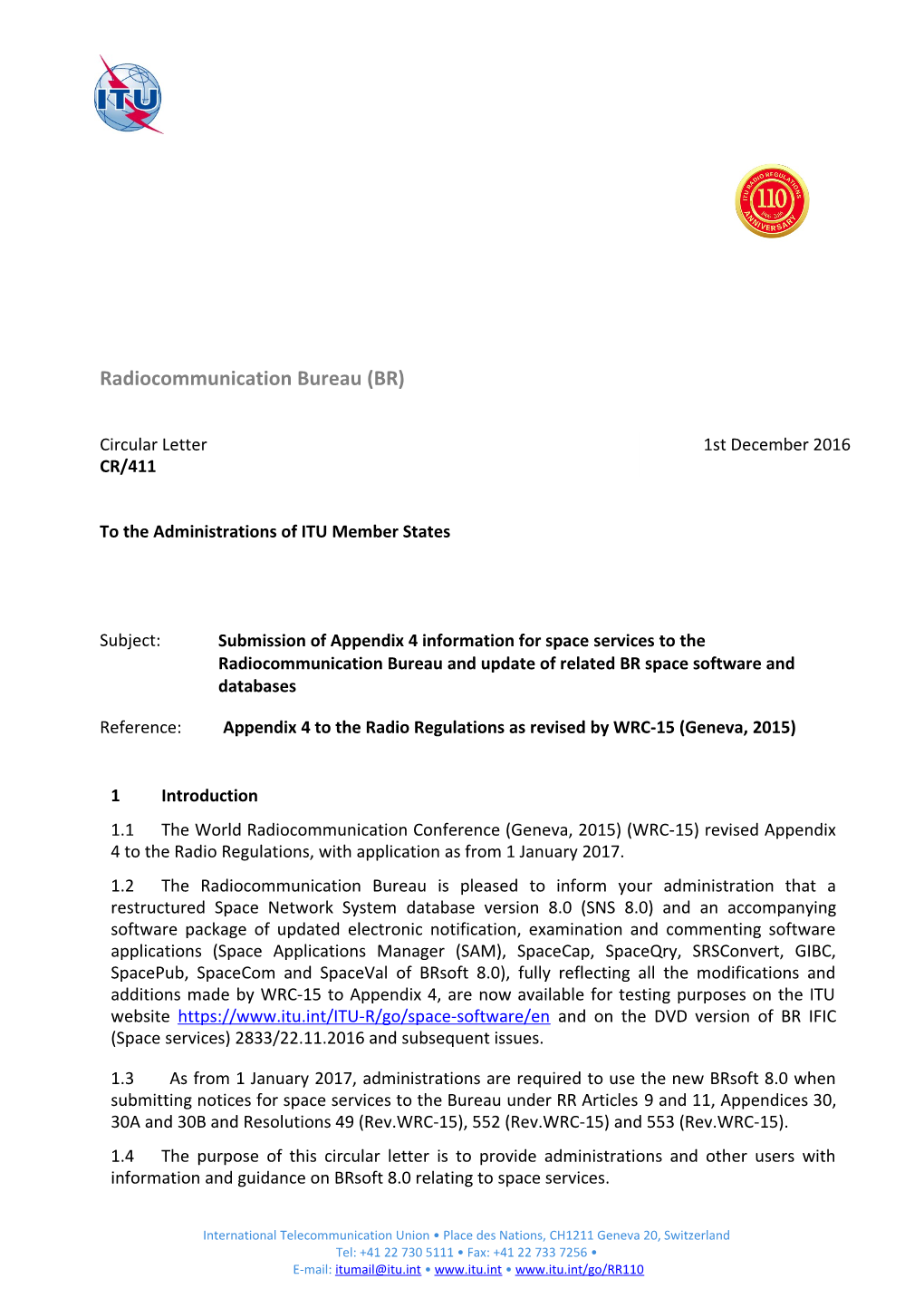 Appendix 4 of the Radio Regulations As Revised by WRC-15