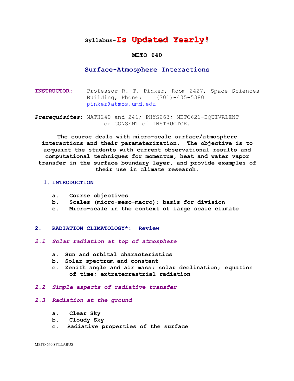 Preliminary Syllabus-To Be Updated Soon