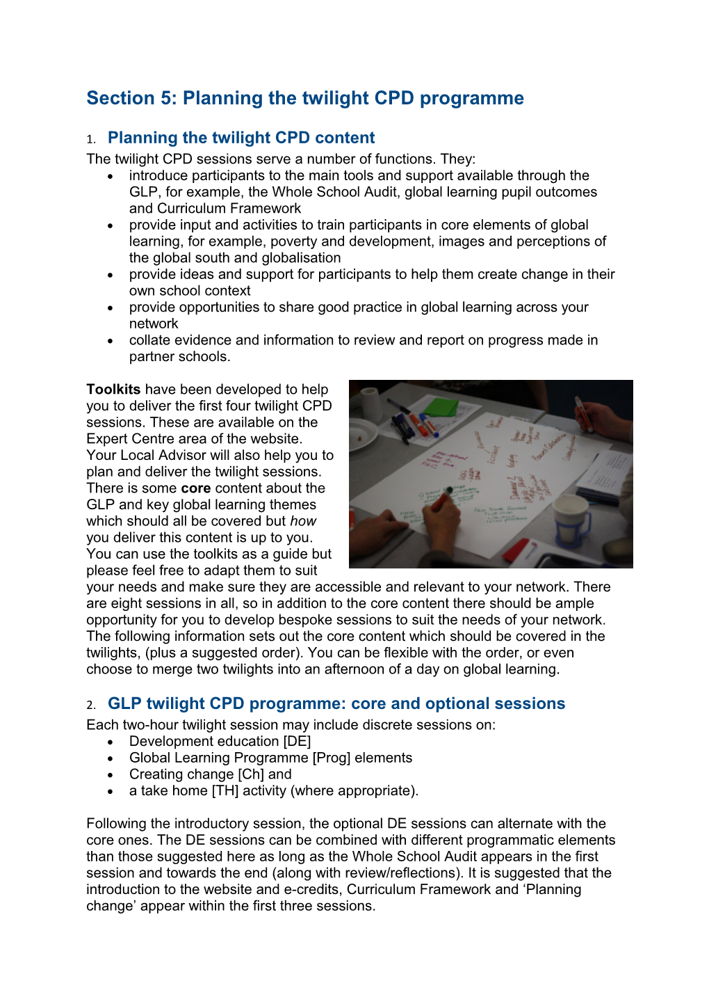 Section 5: Planning and Delivering the Twilight CPD Programme