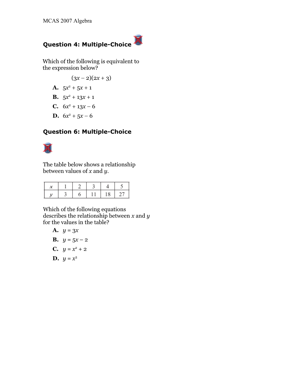 Question 6: Multiple-Choice