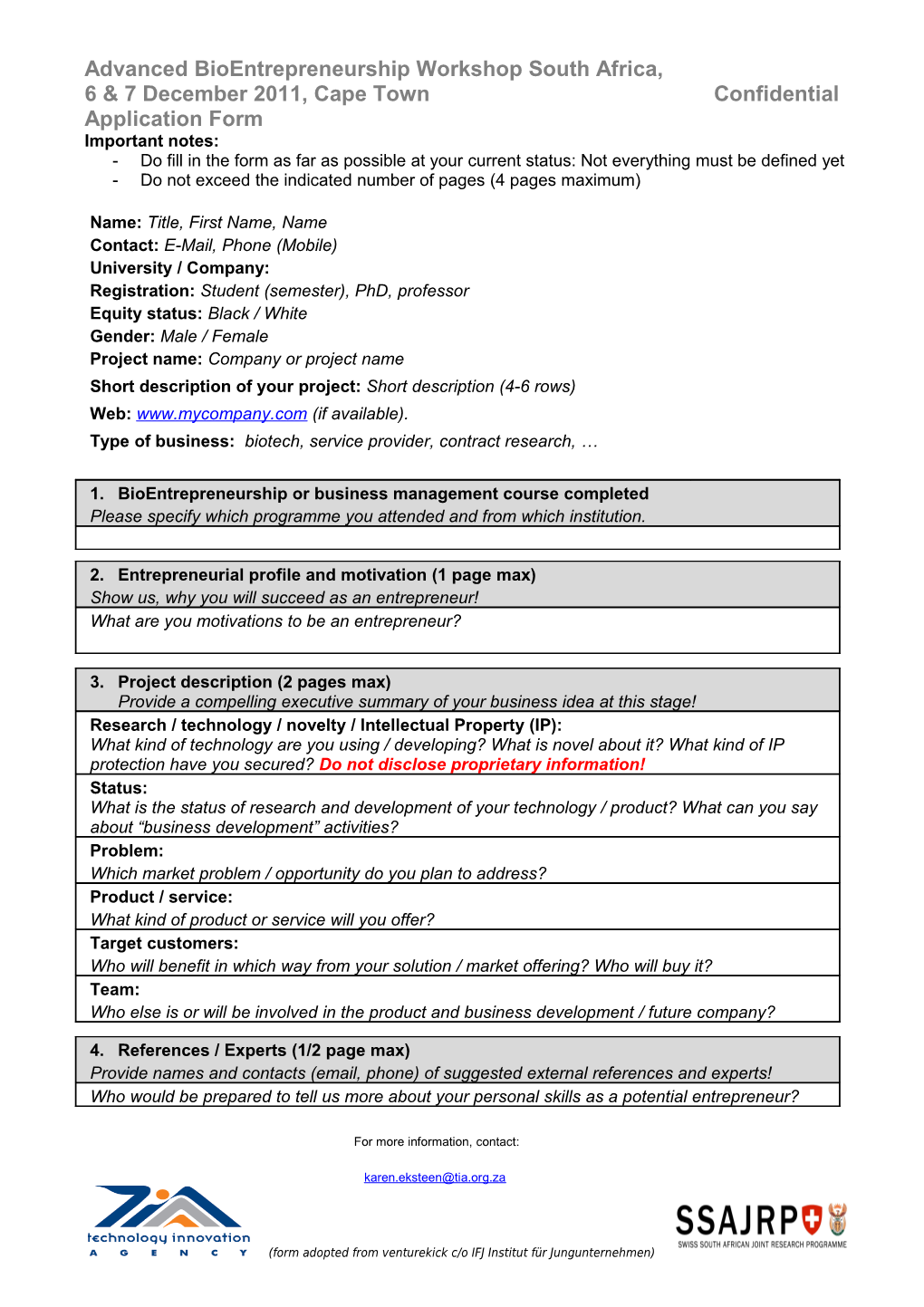 Application Form Venture Kick s1