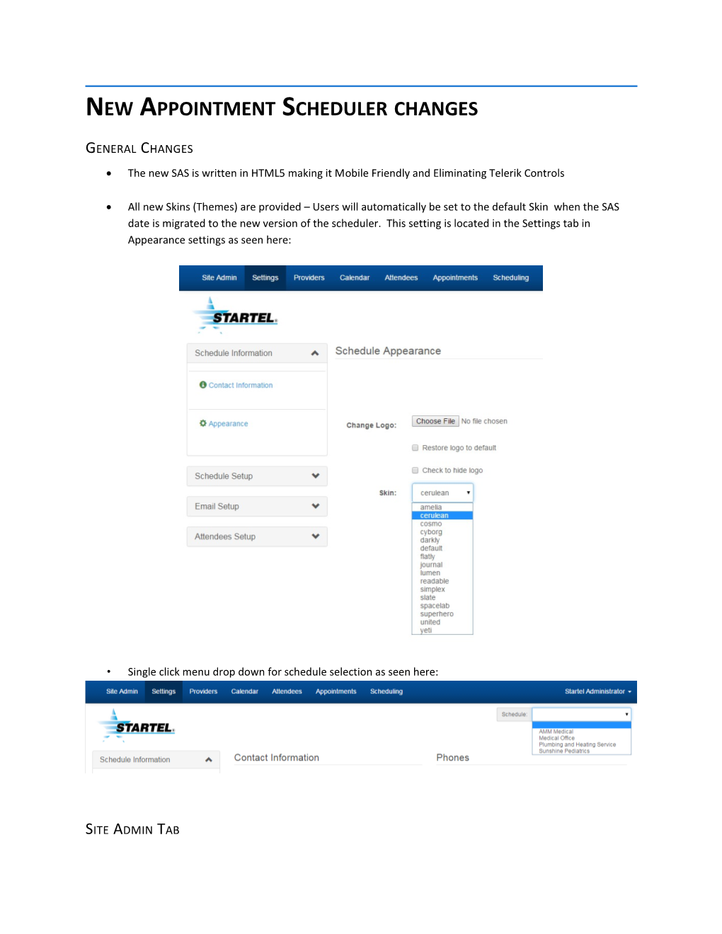 New Appointment Scheduler Changes