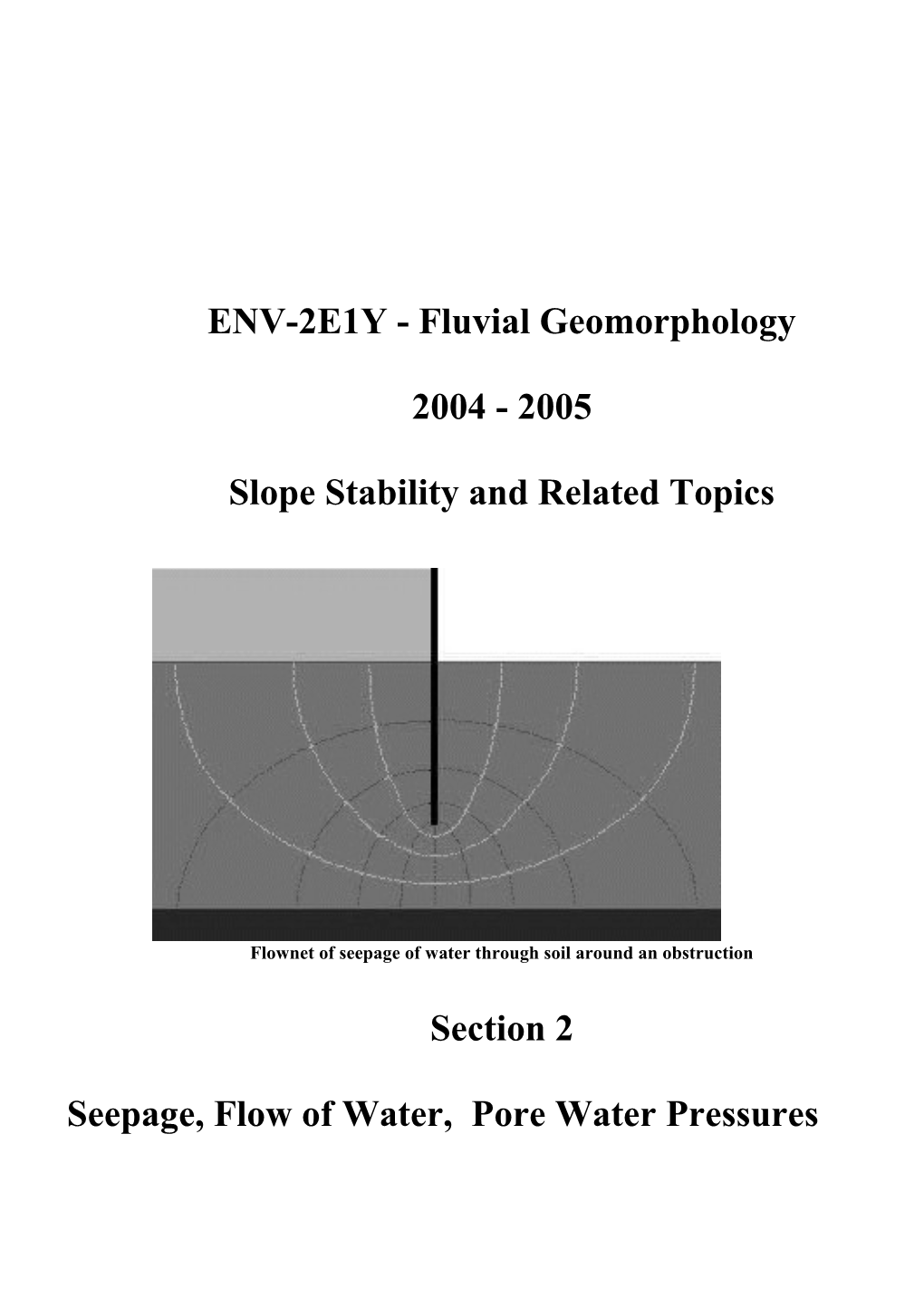ENV-2E1Y - Fluvial Geomorphology