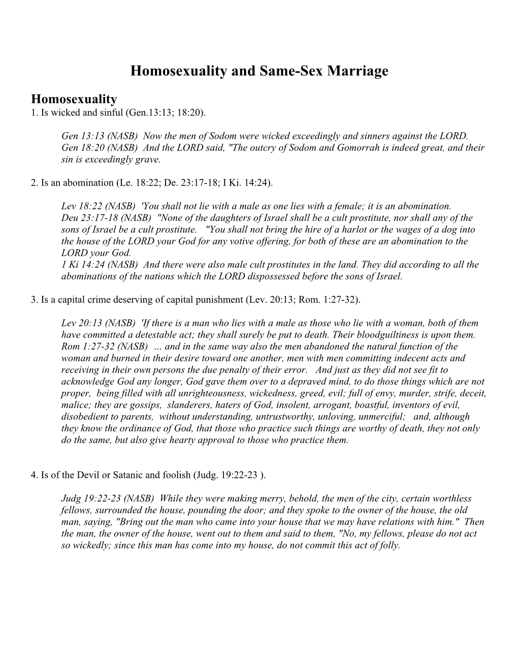 Homosexuality and Same-Sex Marriage