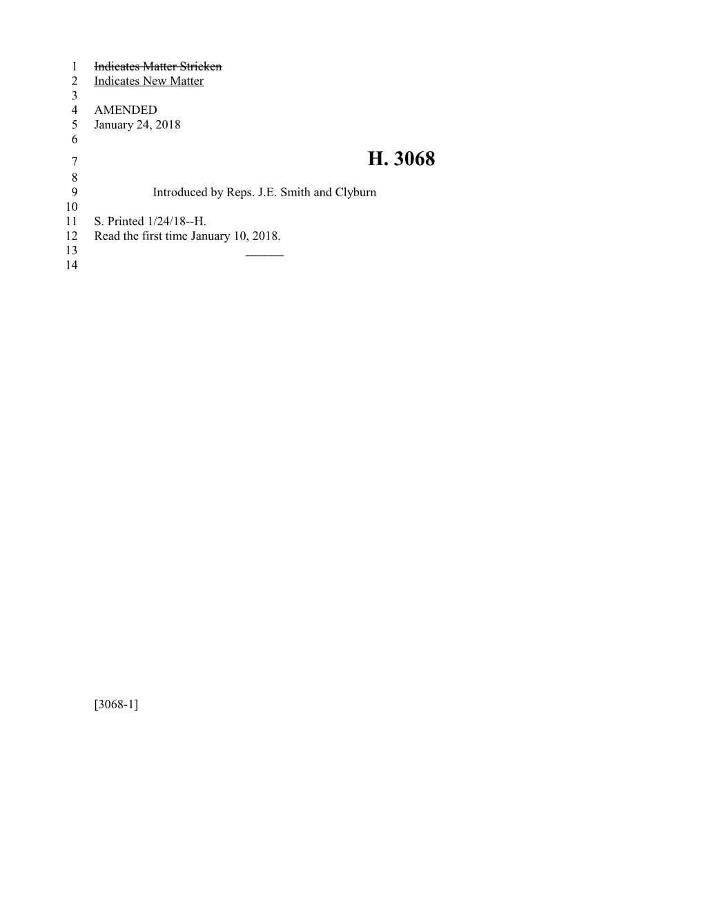 2017-2018 Bill 3068 Text of Previous Version (Jan. 24, 2018) - South Carolina Legislature Online