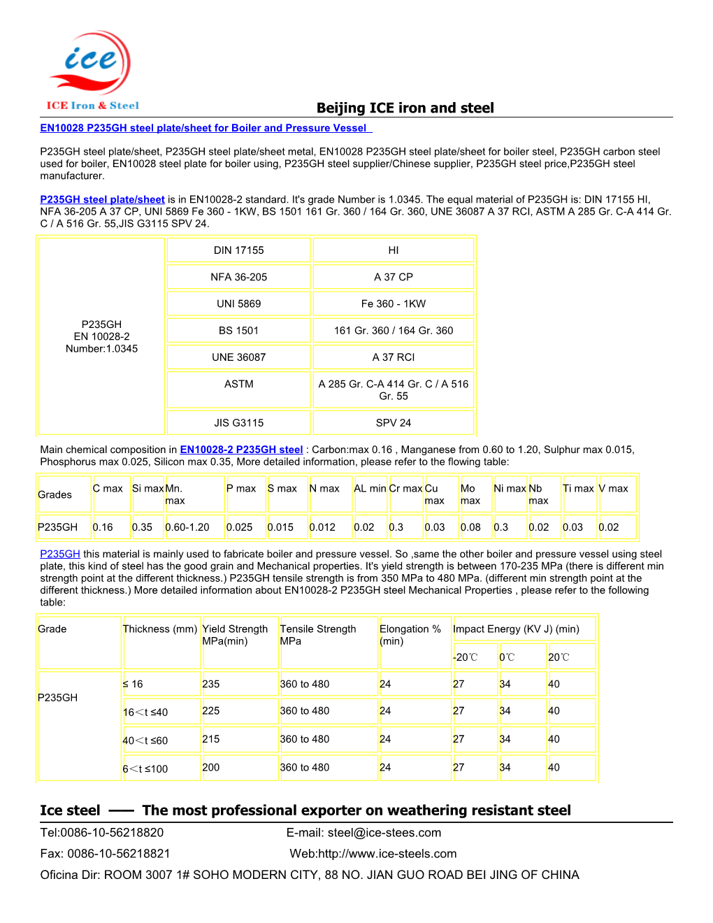 EN 10028 P235GH Steel Plate,EN 10028 P235GH Steel Supplier